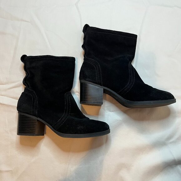 White Mountain Behari Black Leather Upper Slouchy Ankle Boot | Size 7 - Picture 1 of 8